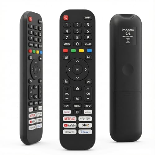 Dakana Fernbedienung passend für Dyon Smart TV VX Serie – Für Movie Smart 24-55 VX & Smart VX Modelle – Inkl. Netflix, Disney+, Prime Video, YouTube, Plex Tasten – Keine Einrichtung notwendig