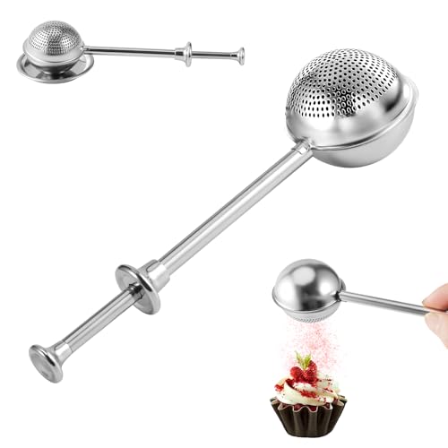 Vriysei Flour Duster for Baking, 1 PCS Flour Sifter for Baking Powdered Sugar Shaker Duster, 304 Stainless Steel Dusting Wand Sprinkler and Tools?Spices and Tea Strainers (1)