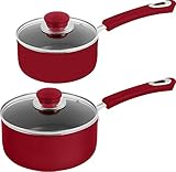 Utopia Kitchen Nonstick Saucepan Set - 1 Quart and 2 Quart - Glass Lid - Multipurpose Use for Home...