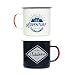Adventure Enamel Camping Mug - 2 Pack LARGE 16oz of Love, Morning Coffee Mug - (455ml) Tin Cup Campfire Mug For Outdoors, Breakfast Wanderlust Travel Cup For The Happy Camper!