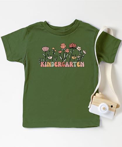 Floral Kindergarten Shirt for Girls Cute Wildflower Boho Graphic Tee for Kids2