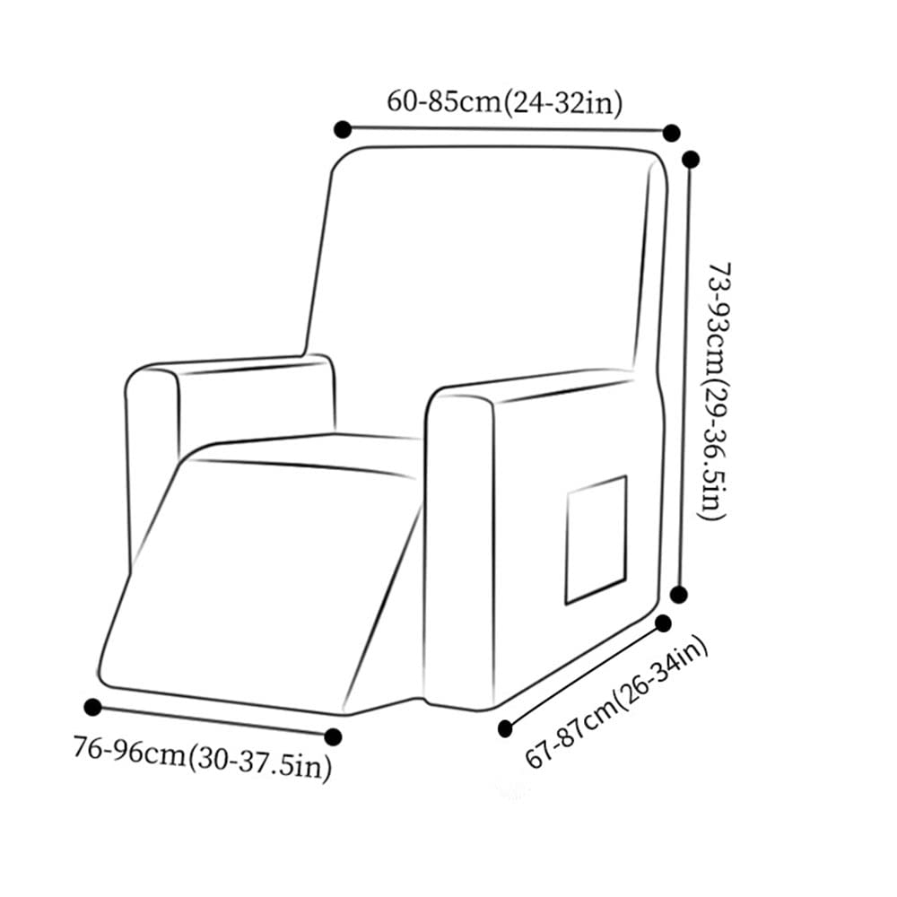 YOPOIY Estiramiento Alto de 1 Pieza Cubierta de sofá reclinable Ajustado Antideslizante Funda Reclinable Impreso Funda De Sillón Protector de Muebles para Sala de Estar -5