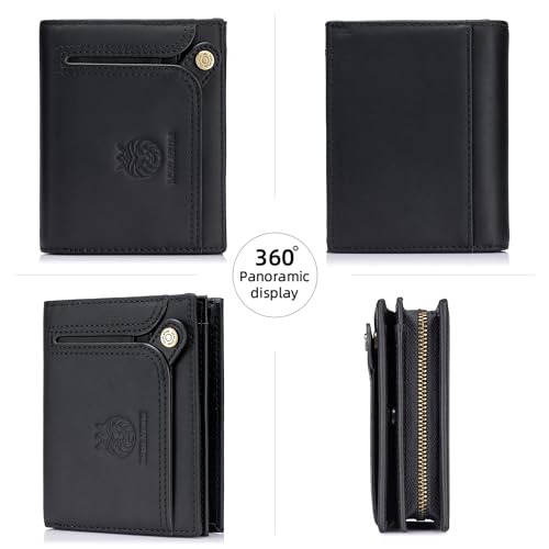 Large Capacity Wallets for Men RFID Blocking Bifold Leather Accordion Credit Card Holder Wallet with 21 Slots, Black2