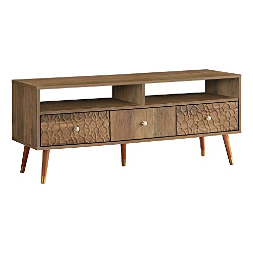 Monarch Specialties I 2835 Tv Stand, 48 Inch, Console, Media Entertainment Center, Storage Cabinet, Living Room, Bedroom, Wood, Laminate, Walnut, Mid Century #TOP1