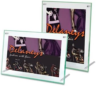 Deflecto 799693 Sign Holder,Beveled Edge,Holds 8-1/2-Inch x11-Inch ,Green Edge/Clear