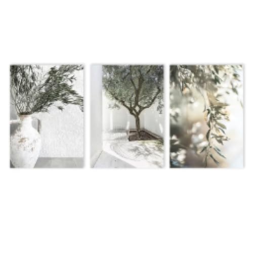 Affiche sur toile vert olive pour habiller un mur vide et relooker un salon terne