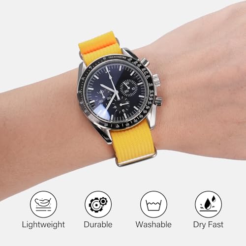 Image of TACTICAL FROG Nylon Watch Band 18mm 19 mm 20mm 22 mm 24 mm, Waterproof Military Watch Straps Replacement for Men Women, With Stainless Steel Buckle