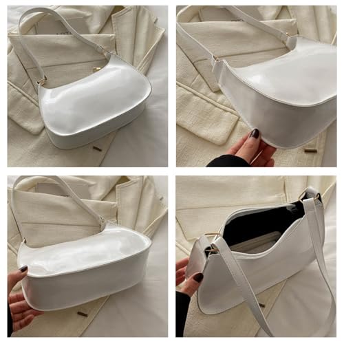 Image of Patent Leather Clutch Purse Shiny Evening Handbags for Women Armpit Shoulder Bag MINI Hobos