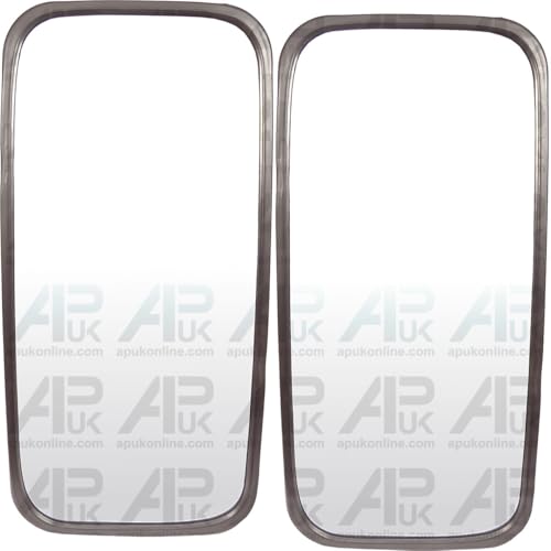 Image of Pair of Universal Mirror Heads & Glass Replacement for Tractor Lorry Digger Truck Plant JCB