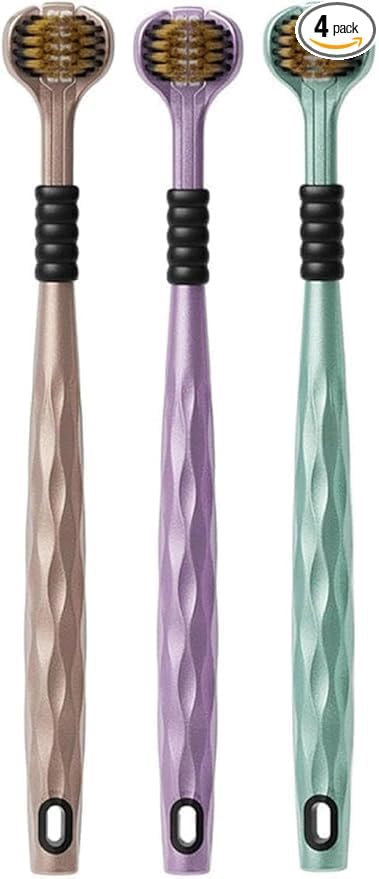 Advanced 3-Sided U-Shape Toothbrush with Carbon Gold Bristles for Deep Cleaning | Soft Triple-Sided Brush for Teeth & Gum Care | Oral Care Brush for Adults-image-24
