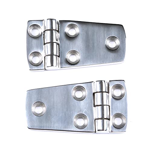 Mxeol Boat Shortside Hinge Flush Hatch Compartment Hinges Stainless Steel Five Holes Boat Door Hinges 3" X 1-1/2" W/Screws Pair #TOP6