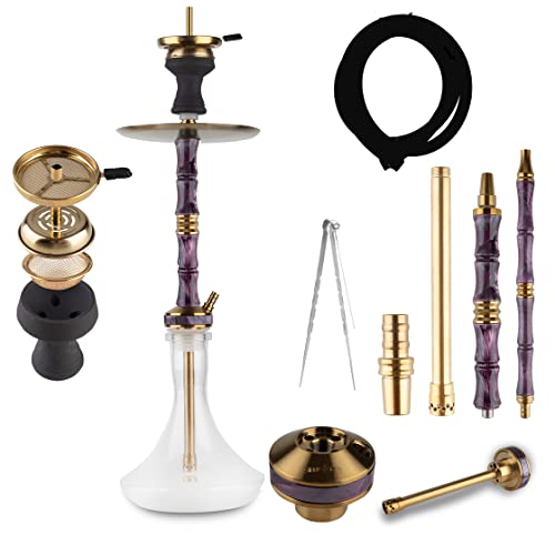 Smokah Shisha Hayat - Purple Clear | Design Element aus Resin | inkl. Tabakkopf Set
