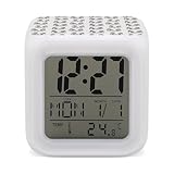 Éclairage d'ambiance doux : le réveil imprimé panda mignon avec veilleuse émet 7 couleurs LED douces pour soulager le stress et aider à dormir. Idéal comme horloge de chevet pour une utilisation dans la chambre ou comme horloge numérique de chambre à coucher avec lumière ambiante, en particulier pour ceux qui ont besoin d'un réveil avec lumière la nuit