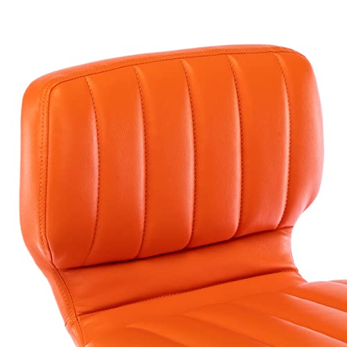 Brage Living Adjustable Bar Stools Set Of 2, Modern Pu Leather Swivel Barstools With Back, Armless Airlift Counter Height Bar Chairs For Kitchen Dining Pub Cafe (Orange) #TOP6