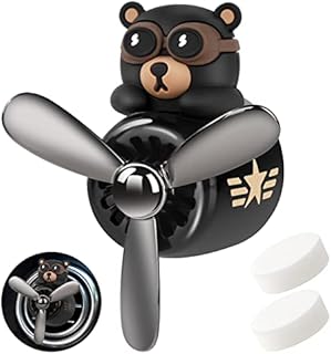 URAQT Retro Airplane Car Air Freshener, Personalized Car Vent Aroma Diffuser, Car Air Outlet Scented Clip, Aromatherapy Fragrance Ornament with Rotating Propeller for Car, Fan, Ect (Black)