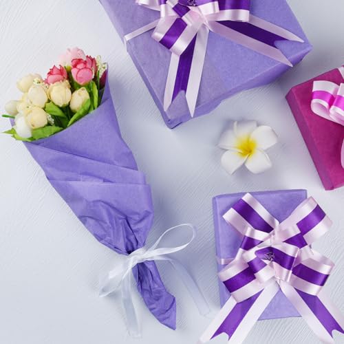 60 Sheets Purple Tissue Paper Bulks, PLULON Gift Wrap Tissue Paper Sheets for Packaging Birthday Gift Wrapping Birthday Wedding Holiday Flower Halloween Christmas Party