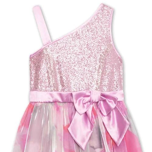 Speechless Girls' One Shoulder Shimmer Midi Dress with Bow Accent3
