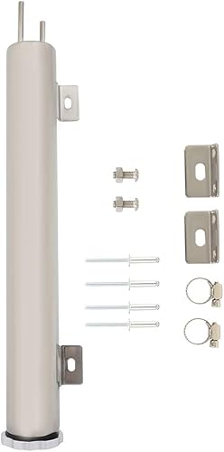 SCITOO Tanquedepósito de desbordamiento de refrigerante de radiador de plata 2" X 15" pulido inoxidable 24 OZ Univesial