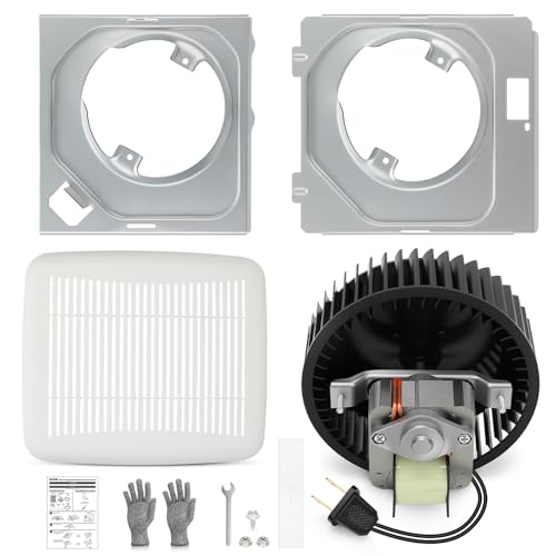 BKR60 Bathroom Exhaust Fan & Grille Kit – Quiet 3.0 Sones High Airflow Bathroom Ceiling Fan Replacement for 670, 671, 693, 695, 689, 695-R02, 696N, 690-A, 695C, 690NT-A, 688-G, 688-H, 688-J, 688-K