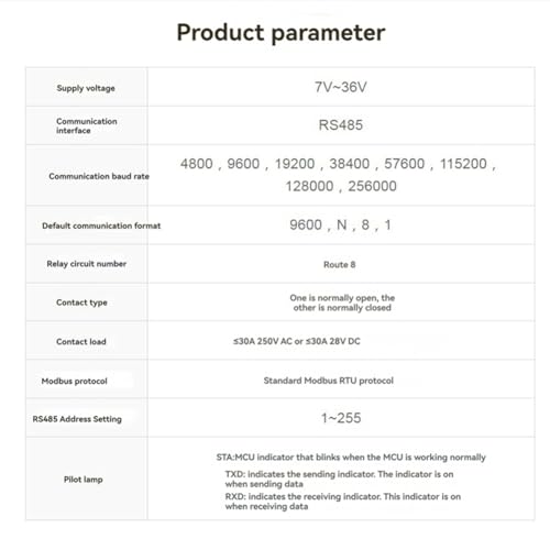 Module de Relais Ethernet RS485 Modbus RTU 8 canaux isolation multiple - 4