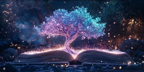 Diamond Painting L'arbre du livre XXL 80x160cm | Kit broderie diamant complet strass ronds C-371