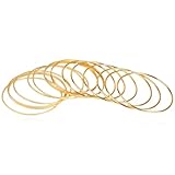 Lotsdonxia 14-Pcs Gold Alloy Boho Bangle Bracelet Set - Stackable, Comfortable for All Occasions