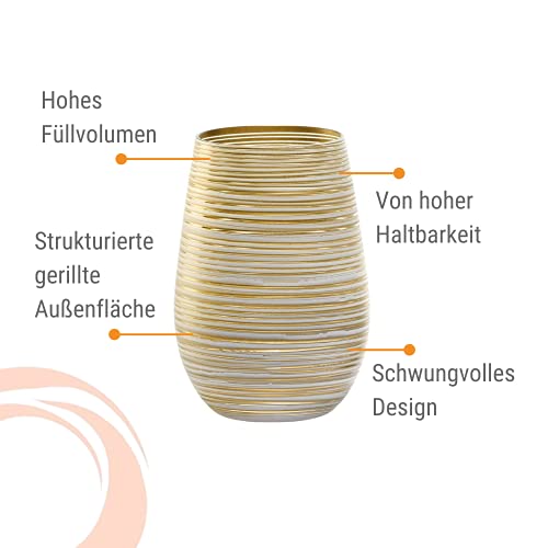 Stölzle Lausitz Twister Glazen 465 ml wit-goud I 6-delige set I glazen set vaatwasmachinebestendig I hoge schokbestendigheid I universele glazen als waterglazen, sapglazen, longdrinkglazen - Image 7