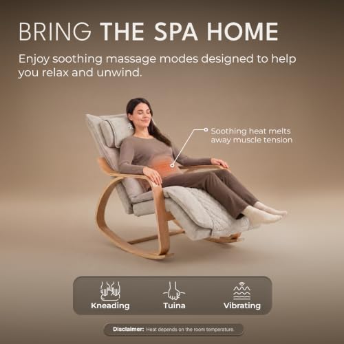 Image of CULT Rocking Recliner Massage Chair | 2-in-1 Massage & Rocking Chair | S-Track Full Body Massage| 135 Recline | 5-Level Adjustable Leg Rest | Waist Heating | Remote Control