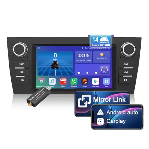Autoradio Android 14 BMW E93 E90 GPS Bluetooth écran tactile 7 pouces avec système DAB+