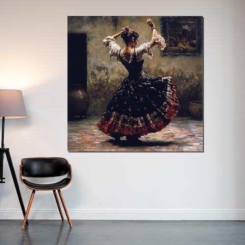 Toile danseuse de flamenco pour créer une ambiance andalouse chaleureuse dans votre séjour