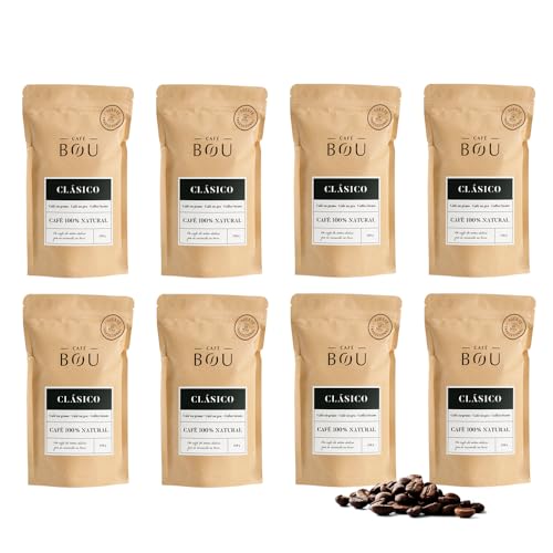 Café BOU - Café En Grano 100% Natural | Tueste Medio-Alto | Cafe en Grano Premium | Ideal para...