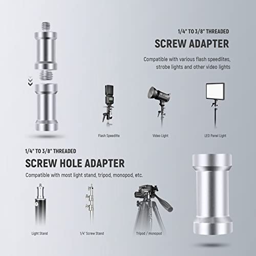 Neewer Camera Flash Bracket H Type Mount With Umbrella Softbox Holder, 180° Swivel Adjustable Metal Light Stand Adapter With 1/4" To 3/8" Screw Adapter For Speedlite Led Light Stand Tripod (2 Pack) #TOP3
