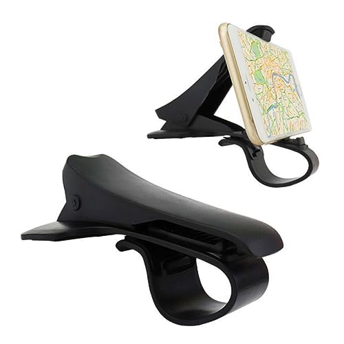 PEPLAYTAL Soporte para Teléfono de Coche Antideslizante Clip Ajustable para Tablero Soporte Móvil con Base Fija Compatible con Smartphones y Dispositivos