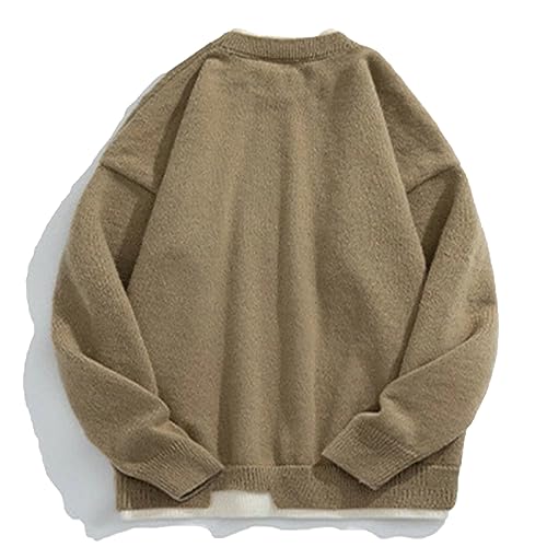 Aelfric Eden Mens Oversized Sweater Fake Two Basic Classic Sweaters Casual Soft Pullover Streetwear Tops2