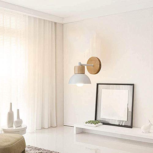 Home-Neat Kit Com 2 Arandelas de Parede de Madeira E27 Moderna (Branco)