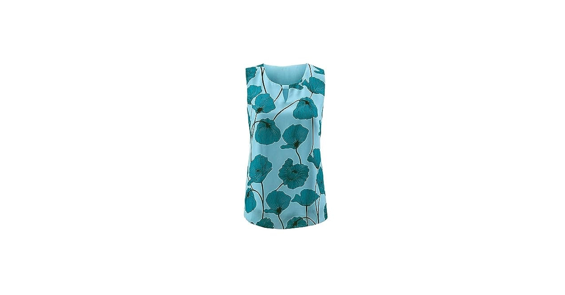 トップス poppy BALLOON RIBBON CAMI (BLUE) Cabi #3268 Blue Poppy Floral Sleeveless Blouse Tank (xs) at
