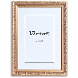 Victor Marcos de Fotos Vintage Rubens Oro Rosa en 21x30 cm (A4) - Moldura: 30x20mm - Marco Barroco - Antiguo - Marco 20x30 Vintage - Marco A4 Vintage