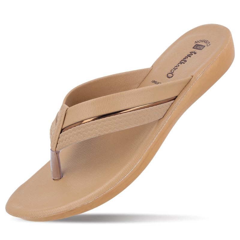 Image of WALKAROO Women's Casual Sandal| Soft Cushioned Footbed & V-Strap upper|Anti-Slip PU sole |Indoor & Outdoor,Daily Use,Causal Sandals-WLR70401