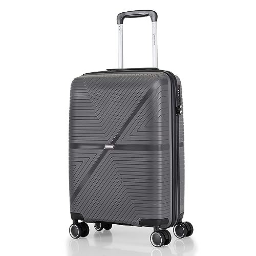 Image of Stony Brook by Nasher Miles Axis Hard-Sided Polypropylene Cabin Luggage Dark Grey 20 inch |55cm Trolley Bag