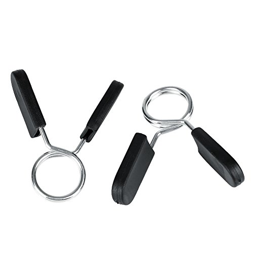 Forfar 2 peças de clipes de mola de 25 mm para halteres de barra de peso, academia, treinamento, mus