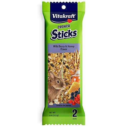 Vitakraft Crunch Sticks Rabbit Treat – Carrot and Honey – Rabbit Chew Sticks (Wild Berry & Honey)
