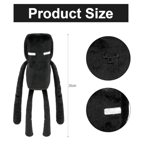 Philoctes Plüschtier Figuren Stofftier Schwarz 26cm, Kuscheltier Plüschtier Plush, Lustiges Plüsch Kuschelig Ideal zum Sammeln Puppe Geschenk für Kinder Fans