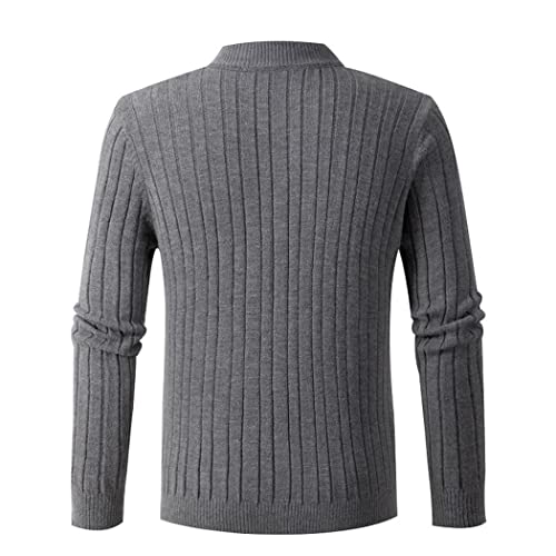 Pull en tricot pour homme bleu XXXL avec demi fermeture éclair