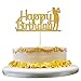 NN-BH Golden Flash Happy Birthday Cake Topper, Birthday Party Cake Decoration, Sports Theme Cake Topper (Golf Ball)