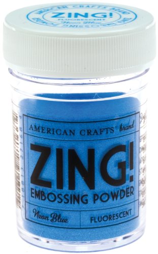 American Crafts Zing! Fluorescent Embossing Powder 1-Ounce, Neon Blue