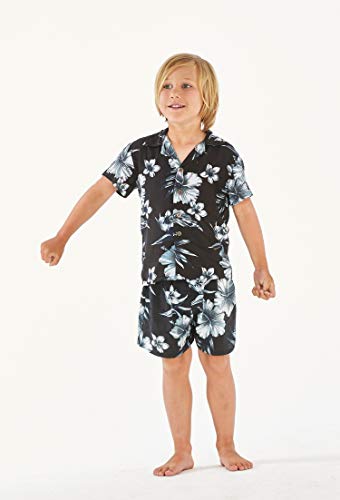 Image of Hawaii Hangover Family Matching Hawaiian Clothes, Midnight Bloom | Family matching Hawaiian outfits, Midnight Bloom, lightweight rayon, machine washable, tropical floral print, luaus, cruises