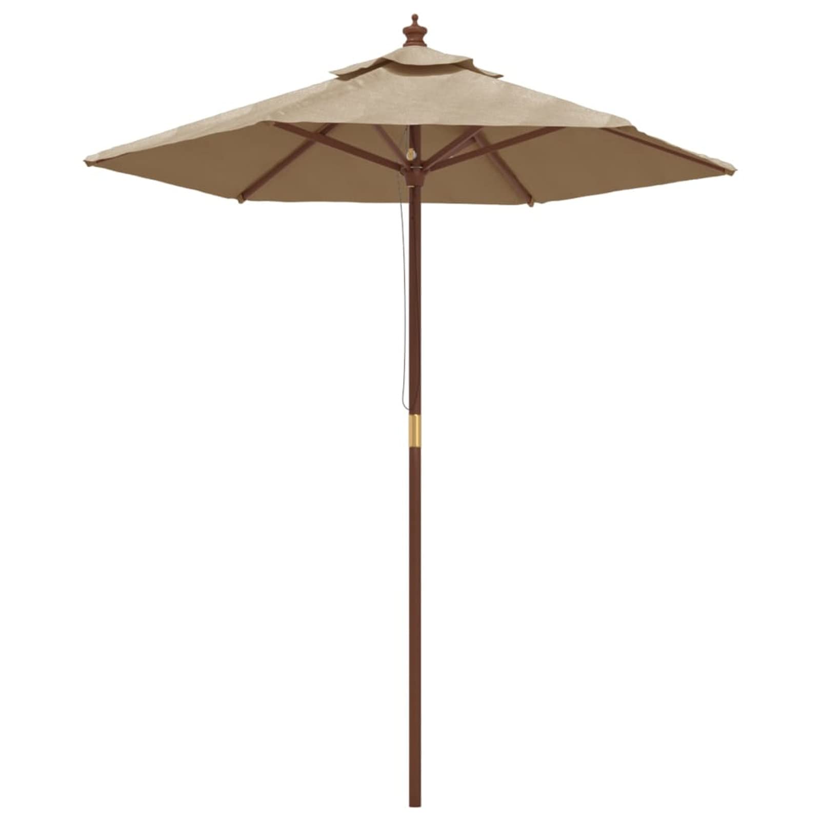 ShGaxin Garden Parasol with Taupe Grey Wooden Pole 196x231cm, Garden Parasols, Pool Umbrella, Outdoor Terrace Umbrella, Beach Umbrella, Parasols For Garden - 363162, L