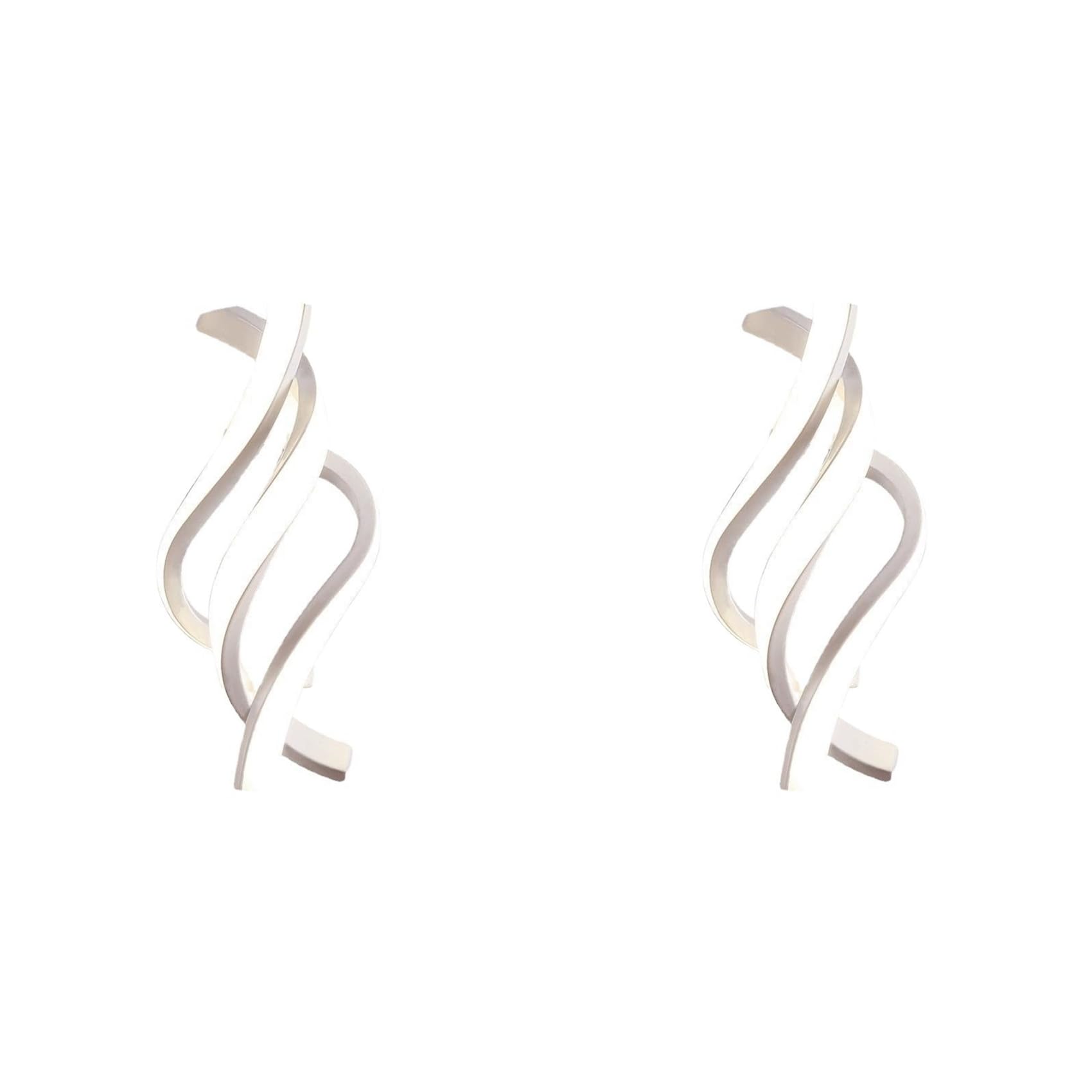 Aplique de pared LED moderno 28W en espiral con luz fría pack de 2 lámparas