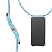 Produktbild KNOK Handykette Kompatibel mit Apple iPhone XR - Silikon Hülle mit Band - Handyhülle für Smartphone zum Umhängen - Transparent Case mit Schnur - Schutzhülle mit Kordel in Reflekt Neon Turquoise