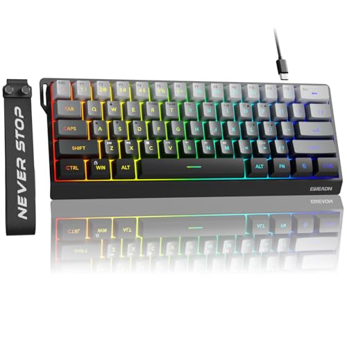 SEUNKWANG EWEADN F61 60%�Q�[�~���O�L�[�{�[�h �L�� RGB�o�b�N���C�g�����u�����Q�[�~���O�L�[�{�[�h PBT�L�[�L���b�v�t�� �R���p�N�g�f�U�C�� �������[�h�L���L�[�{�[�h Mac/Win-Gradient �u���b�N